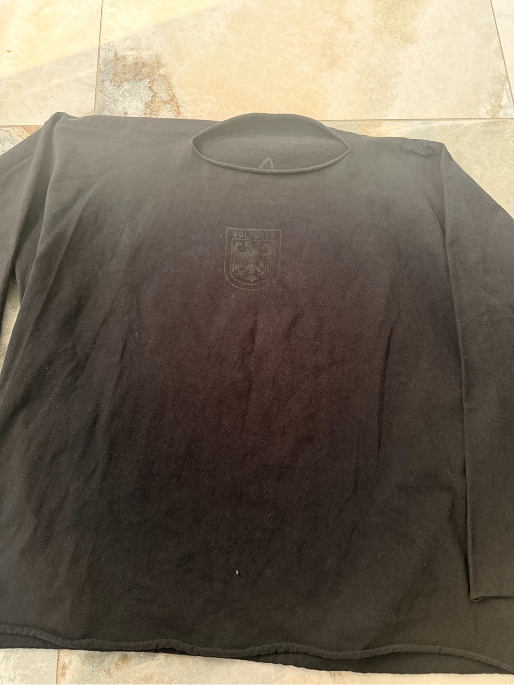 Yeezy Black Long-Sleeve Crewneck with Subtle Chest Crest